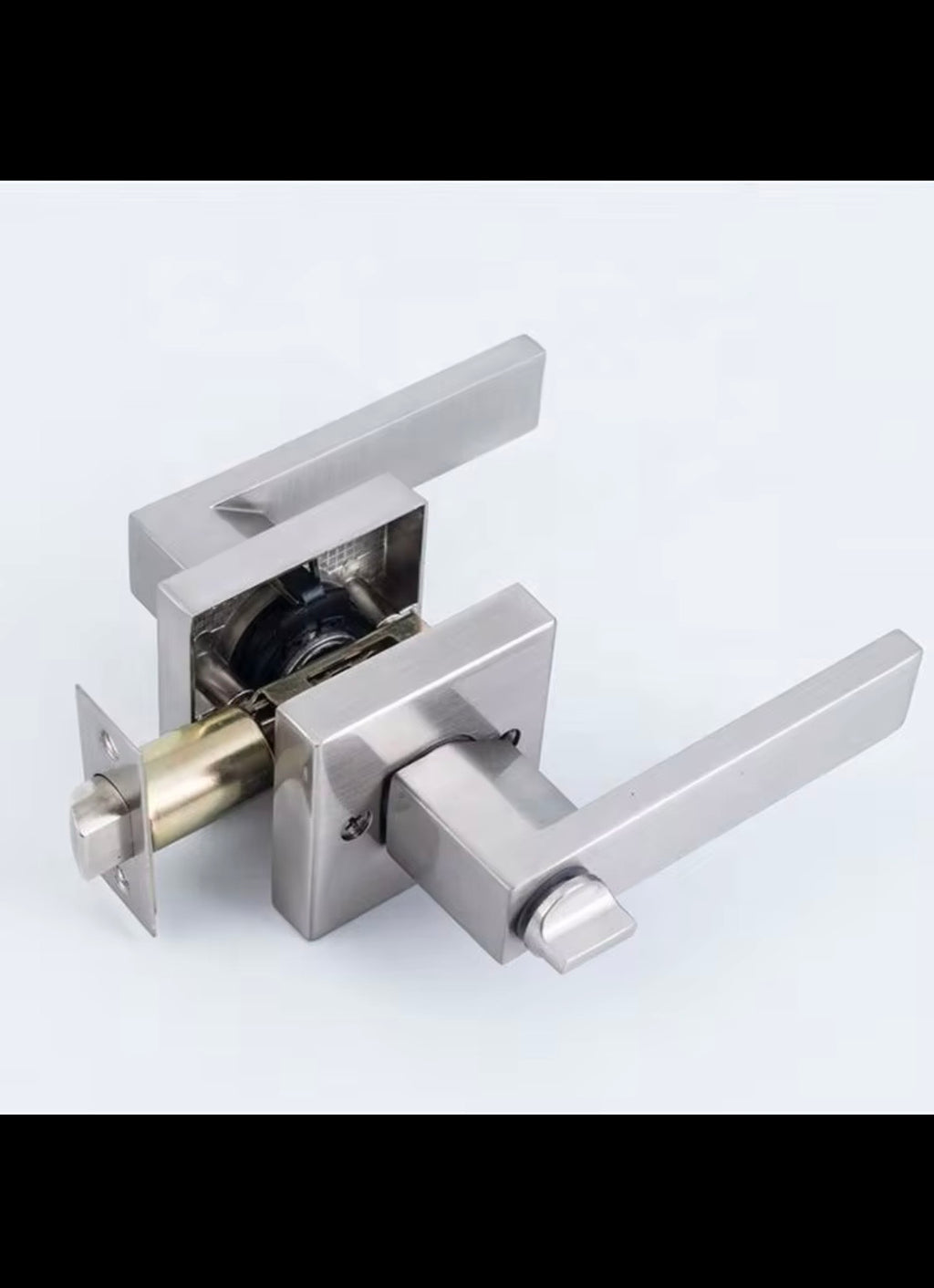 Modern Door Locks Matt Black -Silver Coin Unlock
Keyless Entry Lever Door Handle Durable Privacy Door
Lock Set