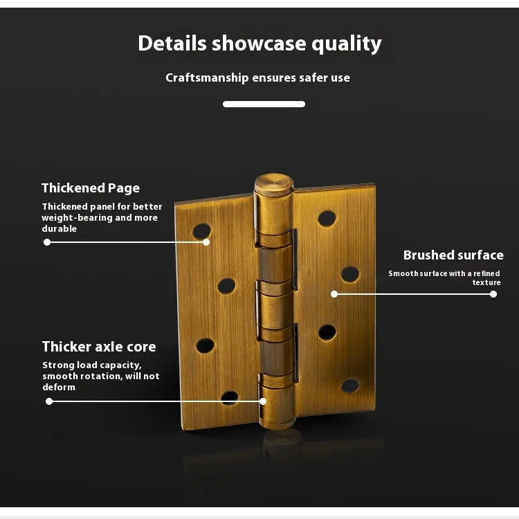 4/5 Inch Stainless Steel 304 Flat Open/Mother Hinge for Bedroom Wooden Door Silent Bearing Thickened Folding Hardware Lock