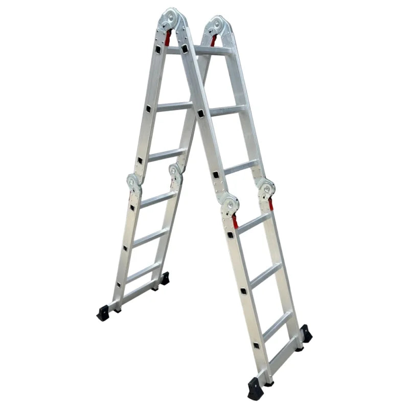 Custom Length Modern 3-Step Multi-Purpose Folding Aluminum 6063 Ladder 2.36m-5.85m Hinge 150kg Load Capacity Home Office Use