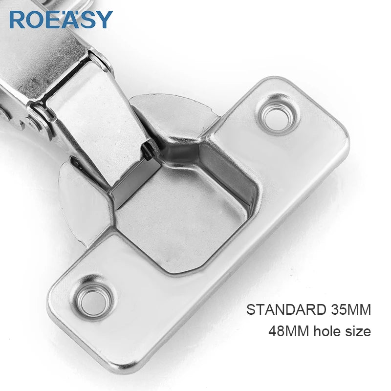 Roeasy Soft-Closing Iron Door Hinges Hydraulic Cabinet Wardrobe Parts with Aircraft Pipe for Kitchen & Bedroom Furniture