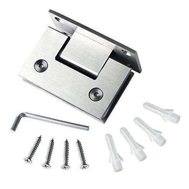 Modern Style Frameless Glass Shower Door Hinge Stainless Steel and Brass for Bathroom Stair Balcony DIY Installation