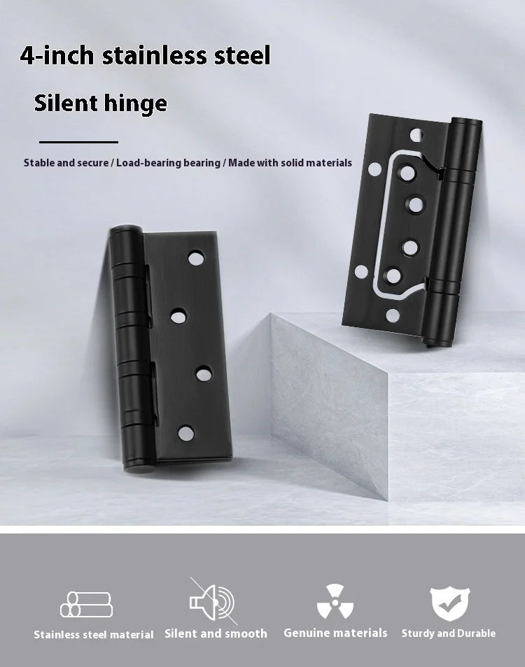 4/5 Inch Stainless Steel 304 Flat Open/Mother Hinge for Bedroom Wooden Door Silent Bearing Thickened Folding Hardware Lock