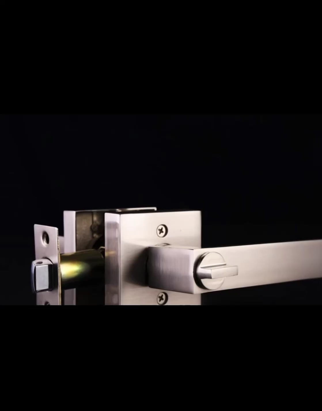 Modern Door Locks Matt Black -Silver Coin Unlock
Keyless Entry Lever Door Handle Durable Privacy Door
Lock Set
